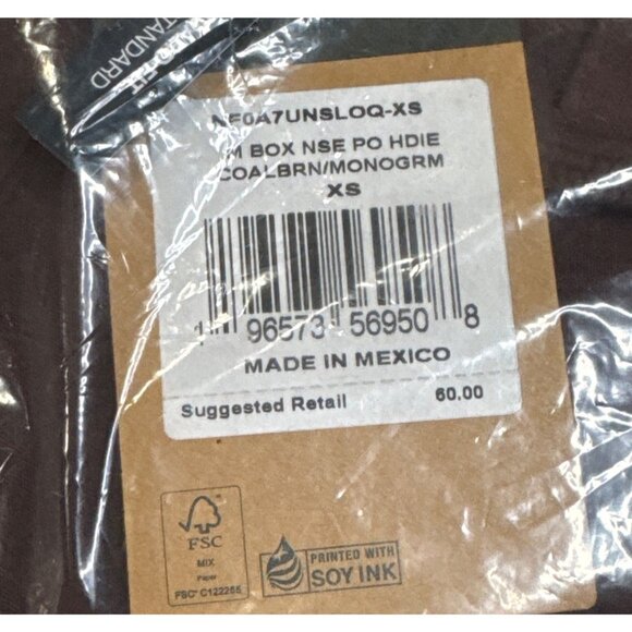 The North Face NSE Box Pullover Hoodie Men’s XS Coal Brown Monogram NWT MSRP $60 - Picture 5 of 7
